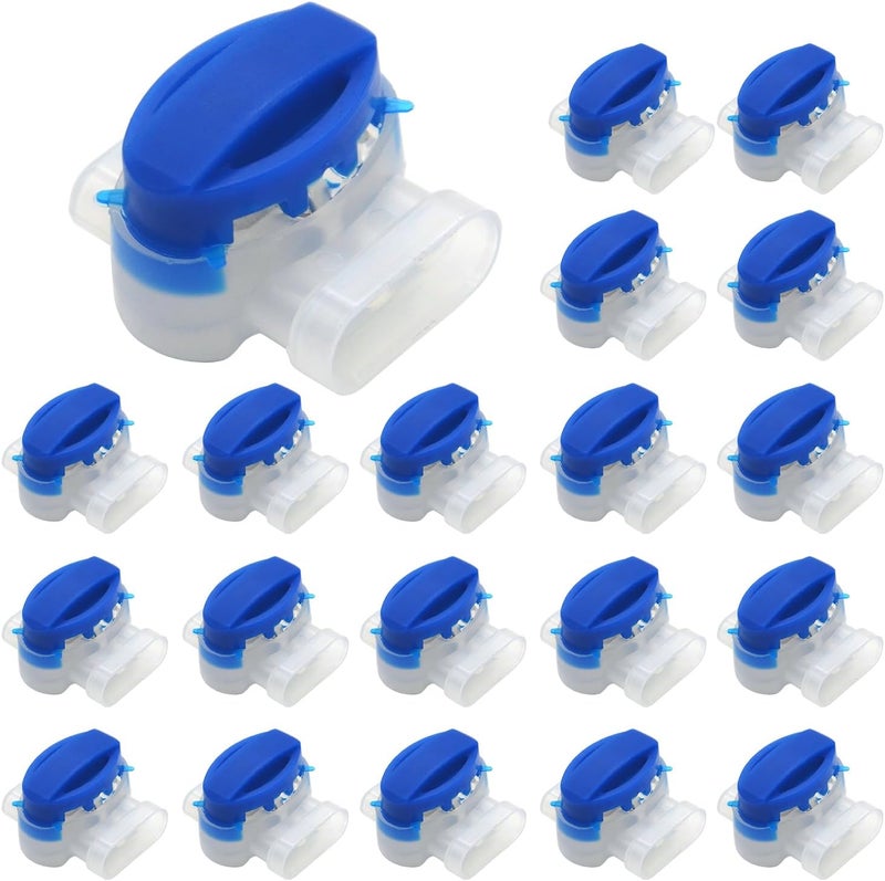 Multisland 20 Pcs Electrical IDC 314-box 3 Way Outdoor Boundary Wire Connector, Self-Stripping Moisture-Resistant Pigtail Connectors for Robotic Lawn Mowers, Irrigation Applications - Image 1